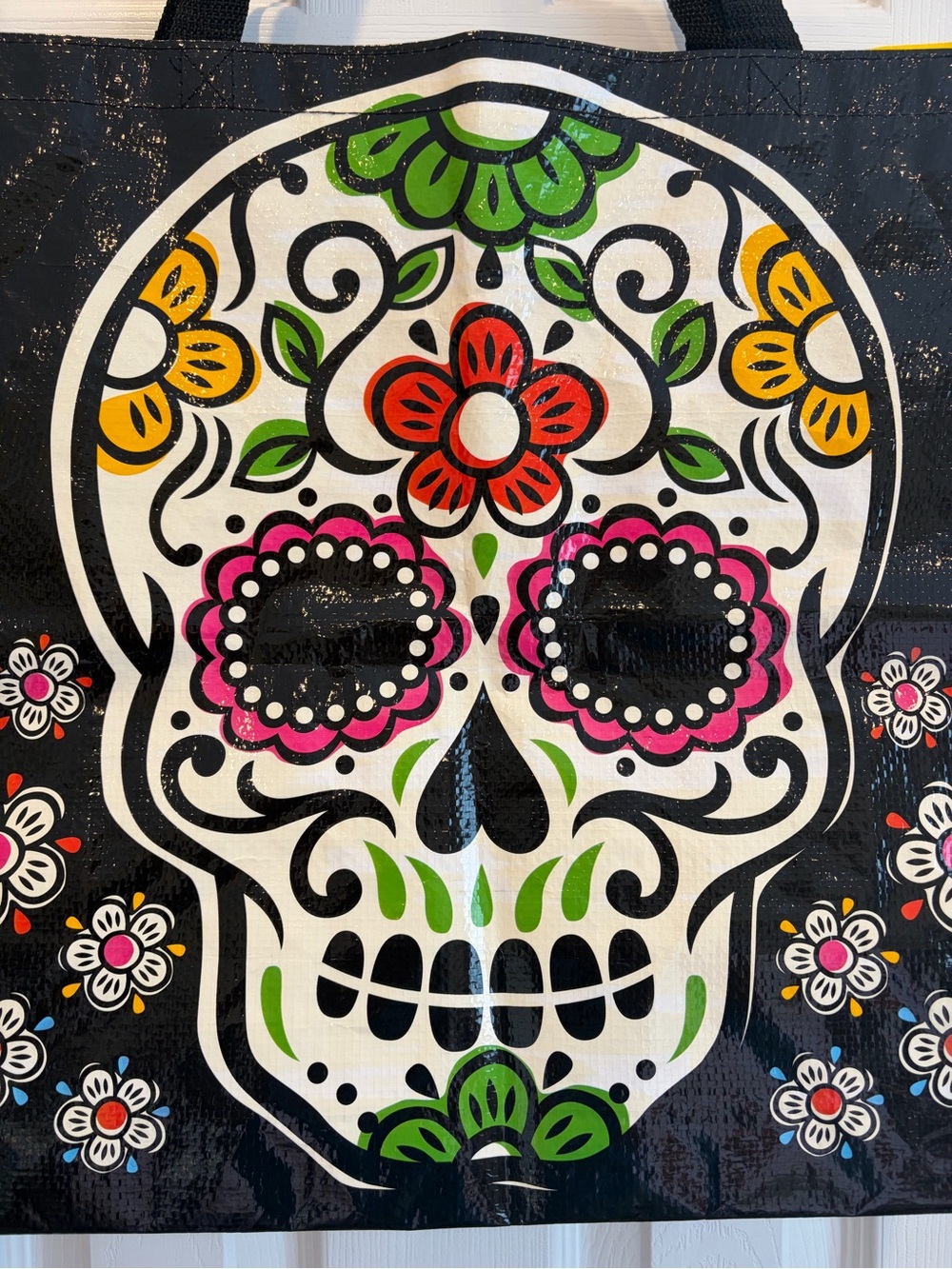 TJ Maxx Sugar Skull Reusable Tote Bag 💀🌹🌼🛍️ - Picture 2 of 8